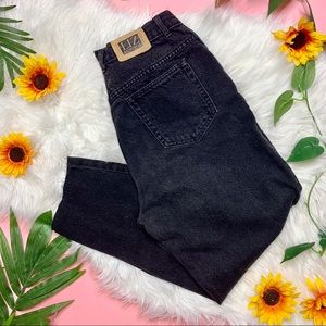 Vintage Black Mom Jeans Raw Hem